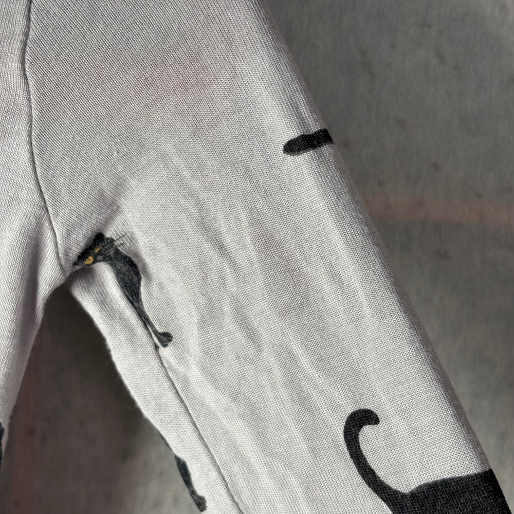 Kyte Baby Footie Pajamas 3-6M Grey Black Cat Bamboo Rayon Zipper Sleepwear - Picture 6 of 9